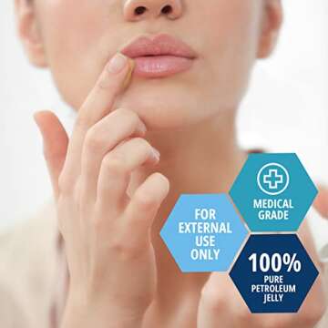 MED PRIDE Pure White Petroleum Jelly Tub 8 OZ - Effective Skin Protectant For Dry Skin, Rashes, Mino...