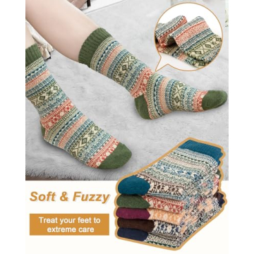 5 Pack Womens Wool Socks - Cozy Winter Essentials