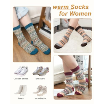 5 Pack Womens Wool Socks - Cozy Winter Essentials