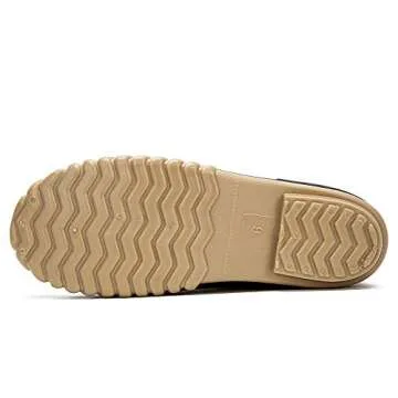 DKSUKO Women's Lace UP Two-Tone Snow Rain Duck Boots.(9 B(M) US, Brown).