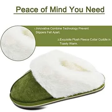 KuaiLu Christmas Stocking Stuffers for Women 2024 Xmas Holiday Birthday Best Presents Ladies Slippers Mom Wife Grandma Girlfriend Sisters Adults House Shoes Regalos navideños mamá Green 11