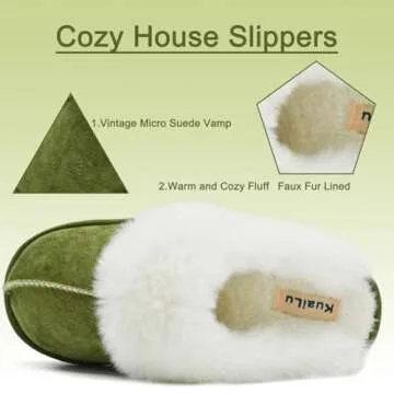 KuaiLu Christmas Stocking Stuffers for Women 2024 Xmas Holiday Birthday Best Presents Ladies Slippers Mom Wife Grandma Girlfriend Sisters Adults House Shoes Regalos navideños mamá Green 11