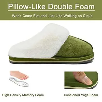 KuaiLu Christmas Stocking Stuffers for Women 2024 Xmas Holiday Birthday Best Presents Ladies Slippers Mom Wife Grandma Girlfriend Sisters Adults House Shoes Regalos navideños mamá Green 11