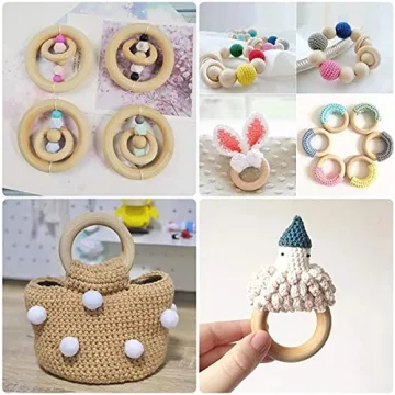 Essential 10 PCS Unfinished Wooden Rings for Crafting