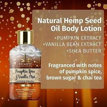 Limited Edition Pumpkin Spice & Vanilla Chai Herbal Moisturizing Body Lotion (2.25 Oz) – Fall Scented Body Lotion for Women or Men with Dry or Sensitive Skin - Hydrating Moisturizer for Daily Radiance