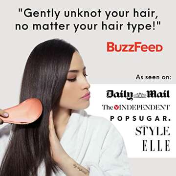 Lily England Detangler Brush & Hair Comb Set - Lightweight Hair Brush & Wide Tooth Comb for Women & ...