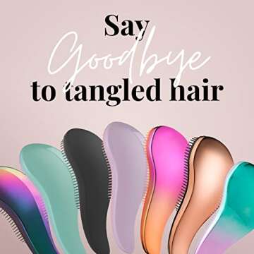 Lily England Detangler Brush & Hair Comb Set - Lightweight Hair Brush & Wide Tooth Comb for Women & Kids - Smooth Detangling Brush & Comb for Curly Hair, Straight, Dry, Fine, & Thick Hair, Rose Gold