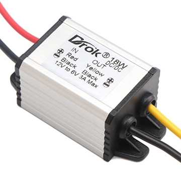 DROK 12V to 6V Waterproof DC Buck Converter for Electronics