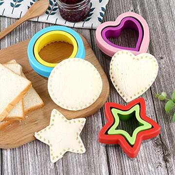 Sandwich Cutter and Sealer,Round Heart Star 3Pcs Shapes Sandwich Decruster Press Mold+8pcs Stainless Steel Mini Vegetable Cookie Cutters,Bread Sandwich Decruster Pancake Maker DIY for Kids Bento