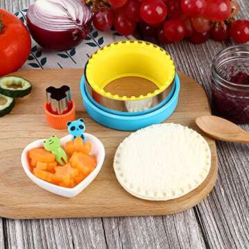 Sandwich Cutter and Sealer,Round Heart Star 3Pcs Shapes Sandwich Decruster Press Mold+8pcs Stainless Steel Mini Vegetable Cookie Cutters,Bread Sandwich Decruster Pancake Maker DIY for Kids Bento