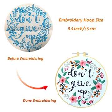 Louise Maelys Embroidery Starter Kit Full Range of Stamped Cross Stitch Kits for Beginner Including ...