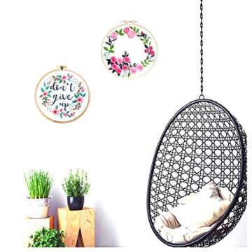 Louise Maelys Embroidery Starter Kit Full Range of Stamped Cross Stitch Kits for Beginner Including Embroidery Cloth with Pattern, Embroidery Hoop, Color Threads, Tools Kit (Style 2)