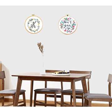 Louise Maelys Embroidery Starter Kit Full Range of Stamped Cross Stitch Kits for Beginner Including Embroidery Cloth with Pattern, Embroidery Hoop, Color Threads, Tools Kit (Style 2)