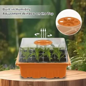 GooingTop Seed Starter Tray, 6 Pack 72 Cells Plant Grow Kit with Adjustable Humidity Vent for Mini Greenhouse Garden Germination,Bonsai Seedlings Starting Growing