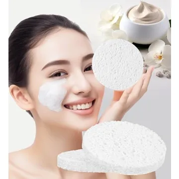 METUUTER Natural Cellulose Facial Sponges - 50 Pcs