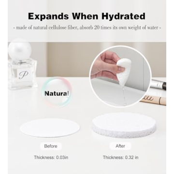 METUUTER Natural Cellulose Facial Sponges - 50 Pcs