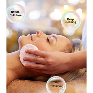 METUUTER Natural Cellulose Facial Sponges - 50 Pcs