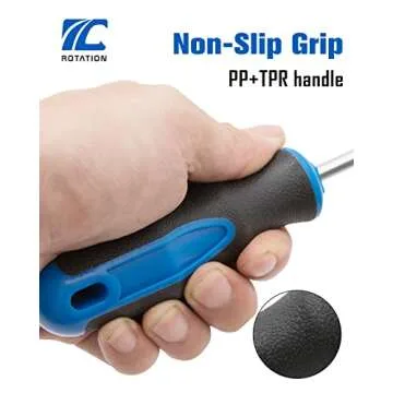 ROTATION 6PCS Magnetic Tip Screwdriver Set, 3 Phillips and 3 Flat, Professional Cushion Grip | 6-Piece Hand Tools Set