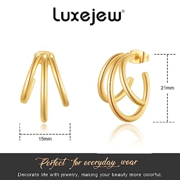 Chunky Gold Hoop Earrings for Women - Elegant and Lightweight