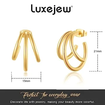 Chunky Gold Hoop Earrings for Women - Elegant and Lightweight