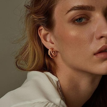 Chunky Gold Hoop Earrings for Women - Elegant and Lightweight