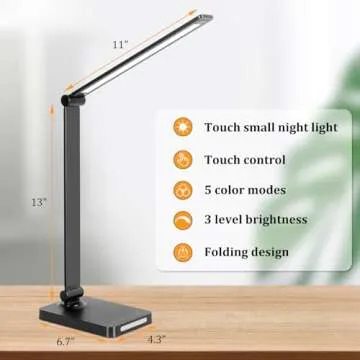 LED Desk Lamp with USB Ports for Home Study