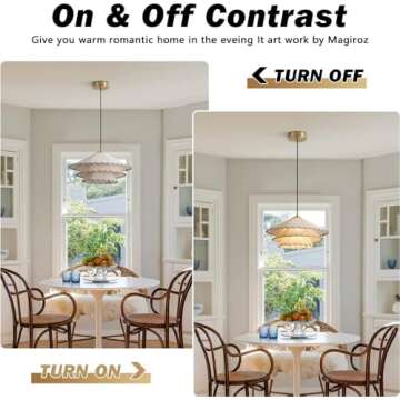 Zouuxn Modern Fabric Pendant Light - 3-Tier Layered Shade Ceiling Light Fixture, Gold and White Hanging Lamp for Bedroom, Living Room, Dining Room, Kitchen Island - 15.7" Diameter