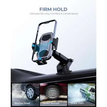 Primoov Cellphone Holder for Car 【Phone Stand for Car】 Phone Holders for Your Car 【360° Rotation】 Car Phone Holders for iPhone 16/15/14/13 Pro Plus Max - Dashboard Cell Phone Holder Easy Installation