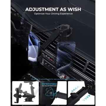 Primoov Cellphone Holder for Car 【Phone Stand for Car】 Phone Holders for Your Car 【360° Rotation】 Car Phone Holders for iPhone 16/15/14/13 Pro Plus Max - Dashboard Cell Phone Holder Easy Installation