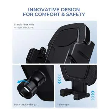 Primoov Cellphone Holder for Car 【Phone Stand for Car】 Phone Holders for Your Car 【360° Rotation】 Car Phone Holders for iPhone 16/15/14/13 Pro Plus Max - Dashboard Cell Phone Holder Easy Installation