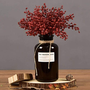 8 Pack Artificial Red Berry Stems for Christmas Decor