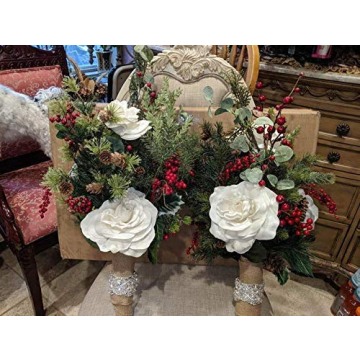 8 Pack Artificial Red Berry Stems for Christmas Decor