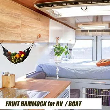 Large Macrame Fruit Hammock for Space-Saving Kitchen
