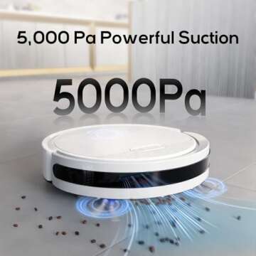 Kipvvo V3 Robot Vacuum,3 in 1 Ultra Thin 5000Pa Powerful Suction Self-Charging Automatic Robot Vacuu...
