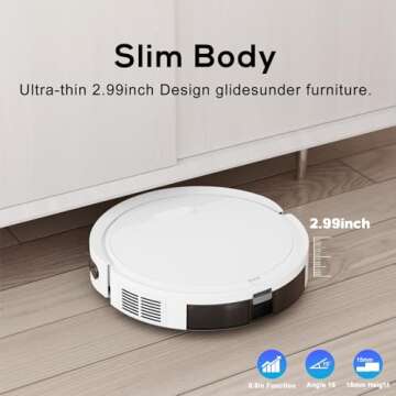 Kipvvo V3 Robot Vacuum,3 in 1 Ultra Thin 5000Pa Powerful Suction Self-Charging Automatic Robot Vacuum Cleaners for Home,APP/Voice/WiFi/Alexa Control for Multi Surface Cleaning