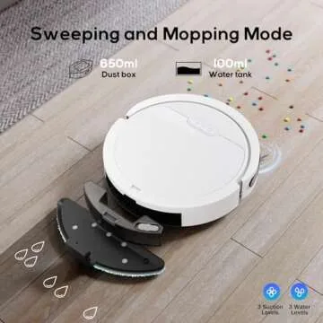 Kipvvo V3 Robot Vacuum,3 in 1 Ultra Thin 5000Pa Powerful Suction Self-Charging Automatic Robot Vacuum Cleaners for Home,APP/Voice/WiFi/Alexa Control for Multi Surface Cleaning