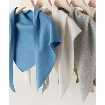 TYATVS Knit Cashmere Triangle Scarf for Women Knitted Head Scarf Y2k Neckerchief Old Money Aesthetic Accessories (Cream white)