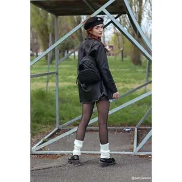 ECOSUSI Mini Backpack for Women Leather Small Backpack Purse for Ladies Cute Pom Bookbag Travel Shoulder Bag with Charm Tassel Black