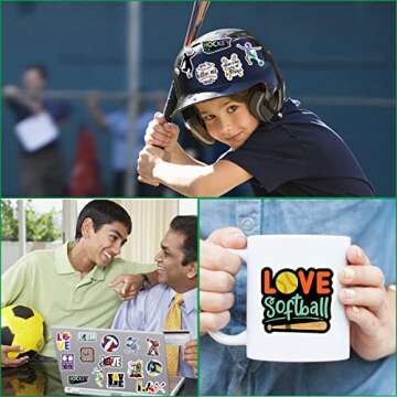 Sports Stickers 150PCS Sport Gift,Sports Stickers for Water Bottles,Basketball,Baseball,Football,Volleyball,Soccer,Stickers Sports,Stickers for Teens/Kids