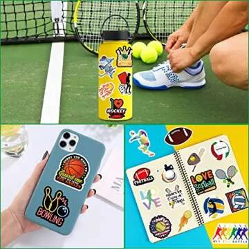 Sports Stickers 150PCS Sport Gift,Sports Stickers for Water Bottles,Basketball,Baseball,Football,Volleyball,Soccer,Stickers Sports,Stickers for Teens/Kids