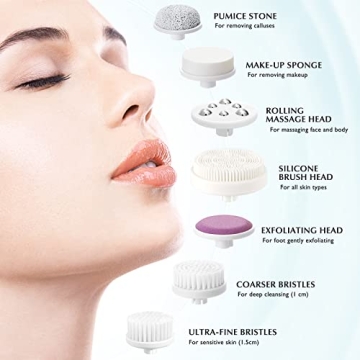 COSLUS Facial Cleansing Brush: 7-in-1 Waterproof Spa Device