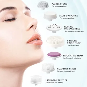 COSLUS Facial Cleansing Brush: 7-in-1 Waterproof Spa Device