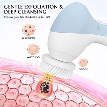 COSLUS Facial Cleansing Brush: 7-in-1 Waterproof Spa Device