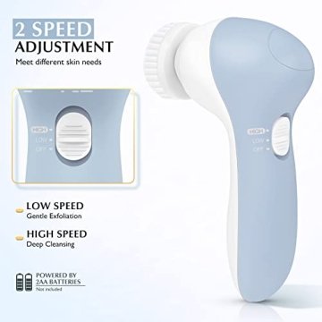 COSLUS Facial Cleansing Brush: 7-in-1 Waterproof Spa Device