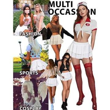 Avidlove Womens Mini Skirts Ruffle Mini Skirt Sxey Short Skirt Lingerie Skirt(White,XS)