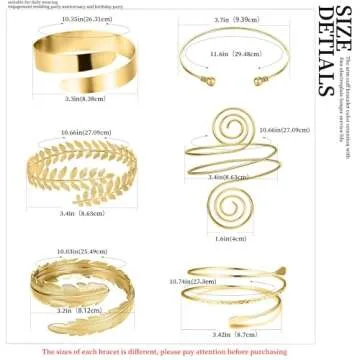 RIOSO Adjustable Arm Cuffs for Women - 6 Piece Set
