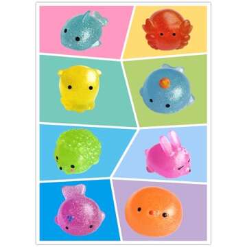 YIWLFQH 8PCS Glittery Jumbo Squishies Toys,Stress Relieving Toy,Kids Party for Animal Mochi ,Kid Bir...