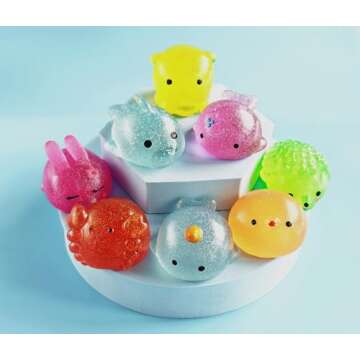 YIWLFQH 8PCS Glittery Jumbo Squishies Toys,Stress Relieving Toy,Kids Party for Animal Mochi ,Kid Birthday Party ,Classroom Prizes,Goodie Bags Stuffers for Kids