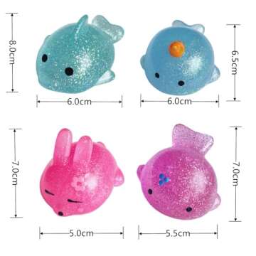 YIWLFQH 8PCS Glittery Jumbo Squishies Toys,Stress Relieving Toy,Kids Party for Animal Mochi ,Kid Birthday Party ,Classroom Prizes,Goodie Bags Stuffers for Kids