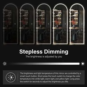 CASSILANDO 63" LED Arched Full Length Wall Mirror